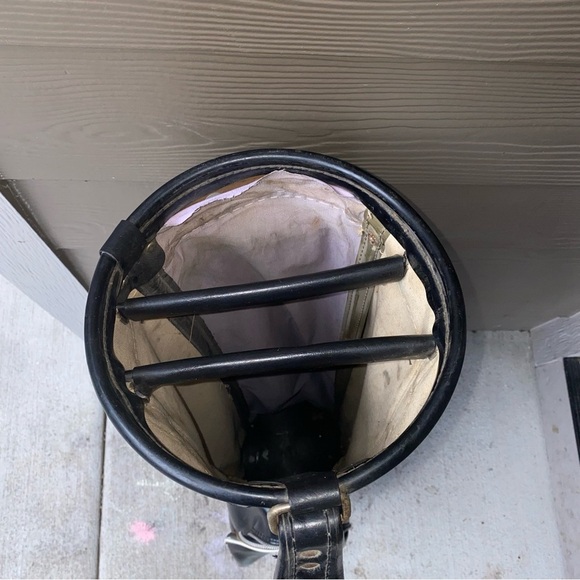 Vintage Atlantic Clyvenu Leather Black Golf Bag, Dri Grip Bottom - Picture 5 of 10